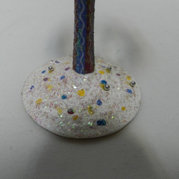 Lolita Happy Birthday Wine Glass Hand Painted Candles Recipe Bottom 15 oz w/ Box - Picture 7 of 11